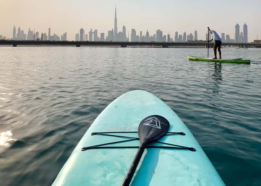 Dubai: Stand-Up Paddle Boarding with Burj Khalifa View - The best photo opportunity is also the trickiest part