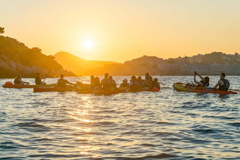 Dubrovnik: Guided Sunset Sea Kayaking Tour with Wine - Betina Cave and the 30-minute swim stop