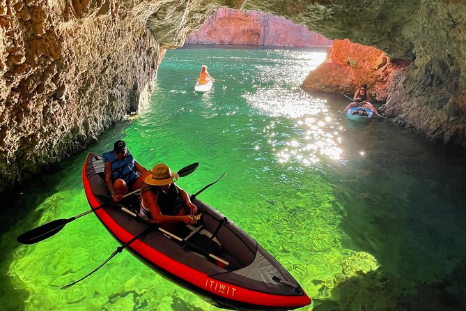 Emerald Cave Kayaking Tour from Las Vegas, Best Dam 1/2 Day Trip - Emerald Cave is colorful, but light controls the show
