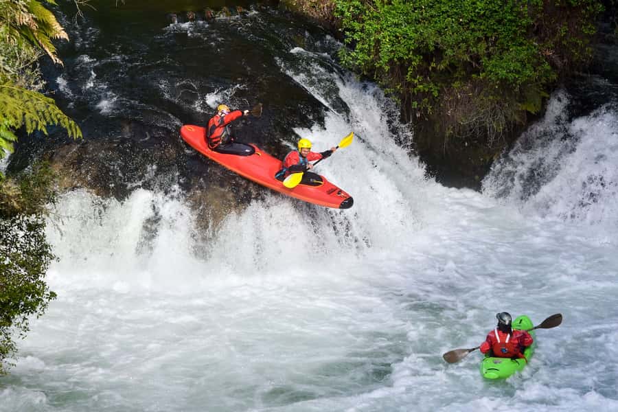 Epic Tandem Kayak Tour down the Kaituna River Waterfalls - Getting ready for a one-on-one kayak