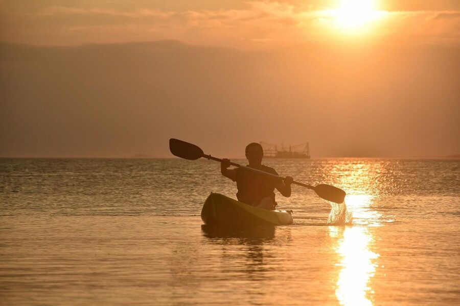 Explore Santorini's Waters: Kayak Rental Adventure - One hour along the black-sand coast