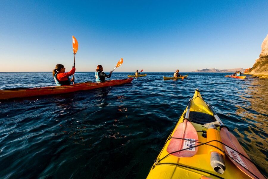 Faliraki: Sunrise Sea Kayaking Experience with Breakfast - Paddling toward Anthony Quinn’s Bay