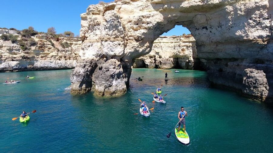 From Albufeira: Benagil Hidden Caves Tour by Kayak - Inside the smaller caves and coastal arches