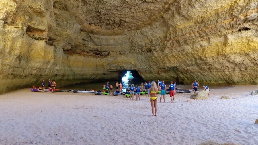 From Albufeira: Benagil Hidden Caves Tour by Kayak - The swim and the ride back to Albufeira