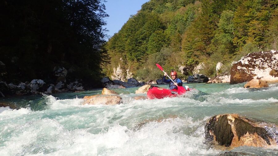 From Bovec: Whitewater kayaking on the Soča River - The guide makes a practical difference