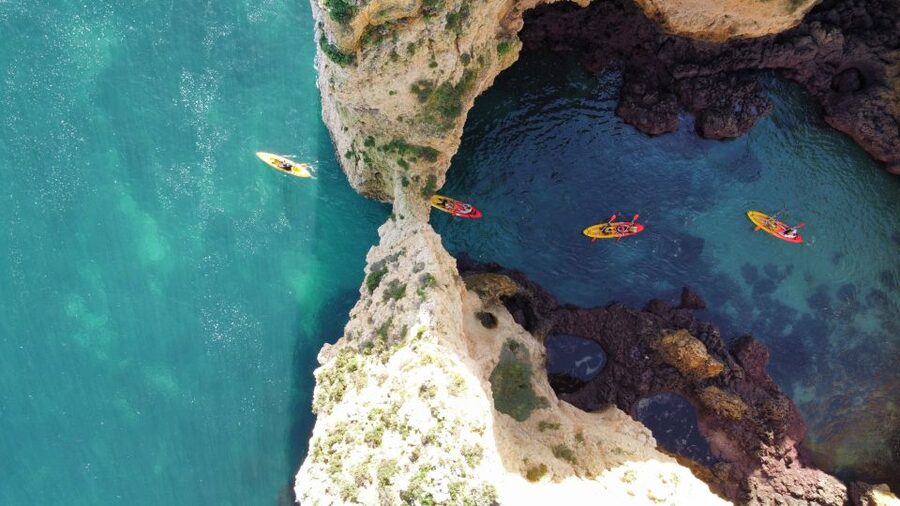 From Lagos: Kayak Experience in Ponta da Piedade - What the support boat adds