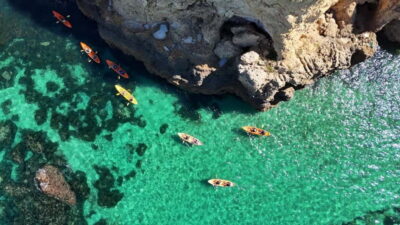 Ponta da Piedade Caves Kayak Tour from Catamaran