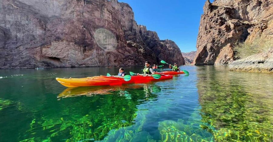 From Las Vegas: Emerald Cave Guided Kayak Tour with Shuttle - Getting ready for the first paddle