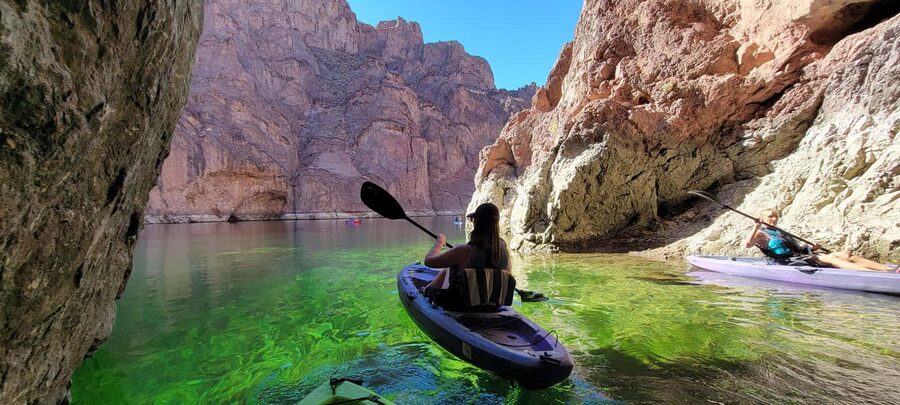 From Las Vegas: Emerald Cave Kayak Tour with Hotel Pickup - Launching on a stable sit-on-top kayak