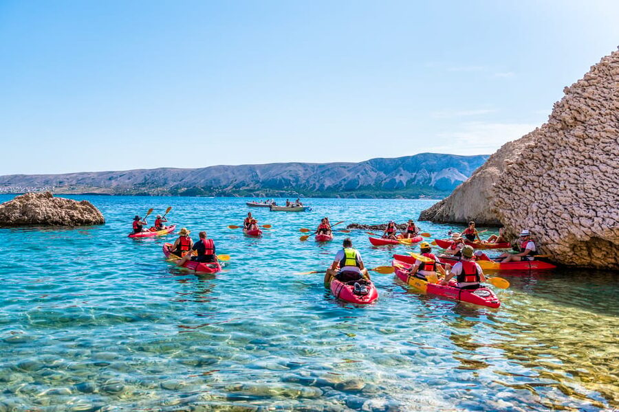From Metajna/Novalja: Pag Bay Guided Sea Kayaking Tour - Malin Beach has Pag Bay’s fresh-water surprise