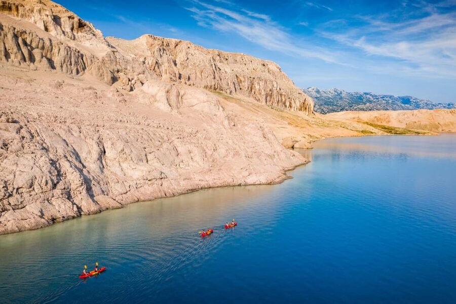 From Metajna/Novalja: Pag Bay Guided Sea Kayaking Tour - Beriknica Beach and the three rocks of Pag