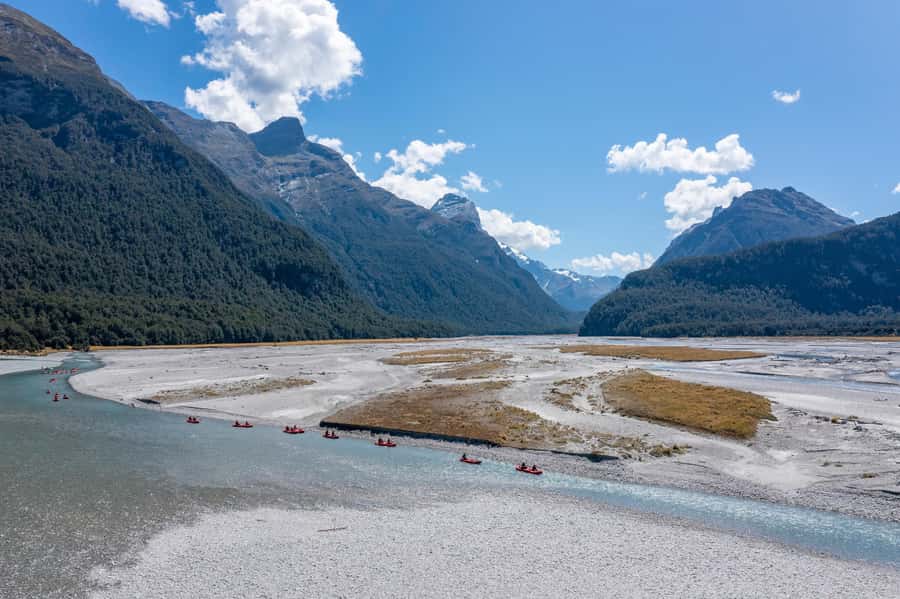 From Queenstown: Dart River Canoe & Jet Boat Day Trip - Getting suited up at the Dart River base