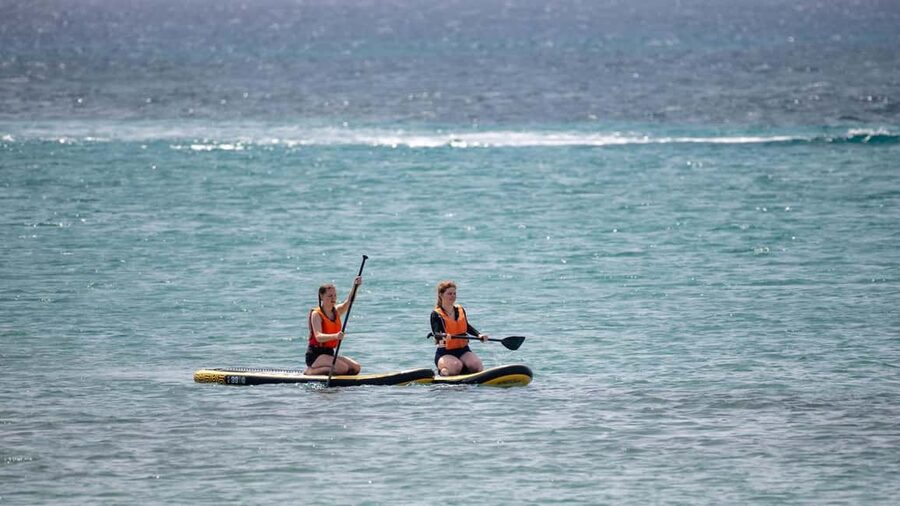 Fuerteventura: Explore Costa Calma Bay on a SUP Board! - Getting the board into the water