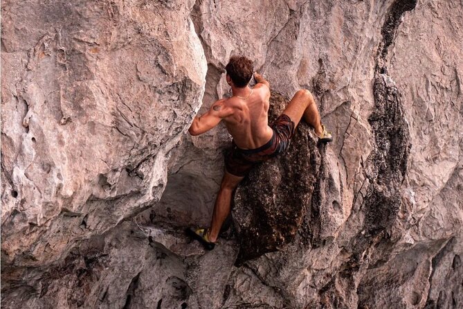 Full Day Guided Tour to Lan Ha Bay with Kayaking, Cliff Jumping - Sea Face: climbing above the bay