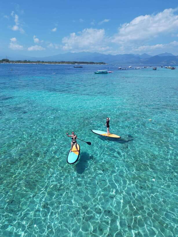 Gili sunrise stand-up paddle boarding (drone photoshoot) - Turtle sightings add a welcome surprise