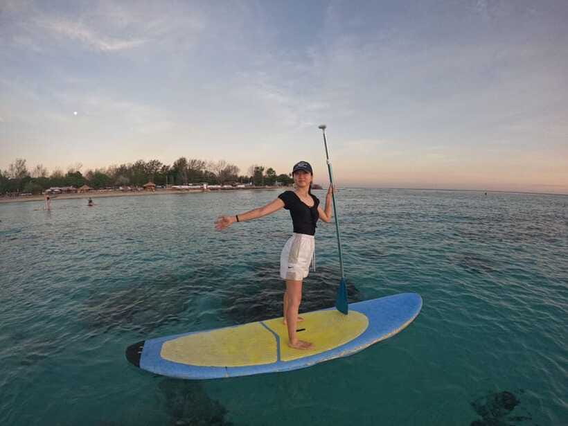 Gili sunrise stand-up paddle boarding (drone photoshoot) - How the weather can change the experience