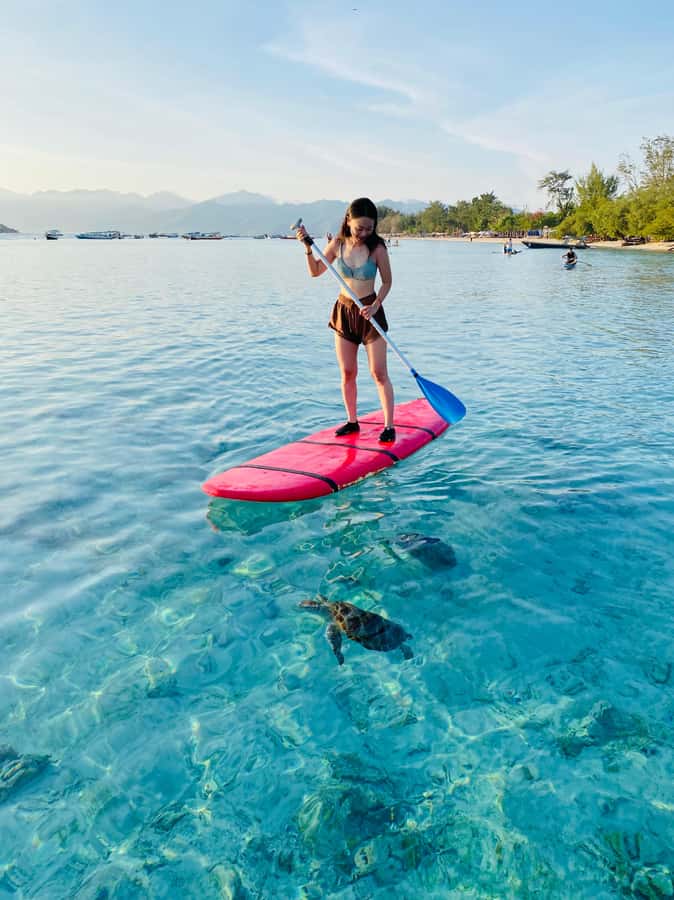 Gili SUP Or Kayak With Drone Shoot . Daylight Or Sunrise - Is this a workout, a photo session, or both?