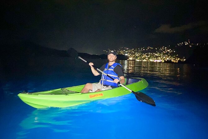 Glow Boats LED Night Kayak, Marriott Frenchman's Cove Dock, USVI - Looking for turtles, rays, tarpon, and fish