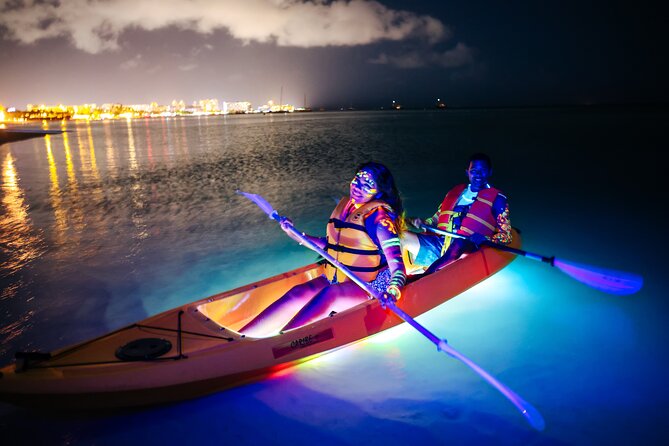 Glow Through the Night with LED Kayak Adventure in Aruba - The launch and first minutes on the Caribbean Sea
