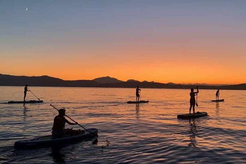 Golfo Aranci: Sup with dolphins, aperitif & photo shoot - Figarolo: paddling, swimming, and Sardinian food