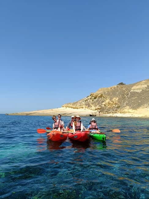 Gozo: 1 Hour Kayak plus +Cave Tour + Drop off Blue Lagoon - Blue Lagoon time, from swimming to serious crowds