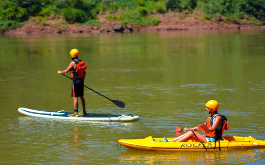 Guided Hike and Kayak or SUP River Tour w/ Transfer - Reaching the Iguaçu River base