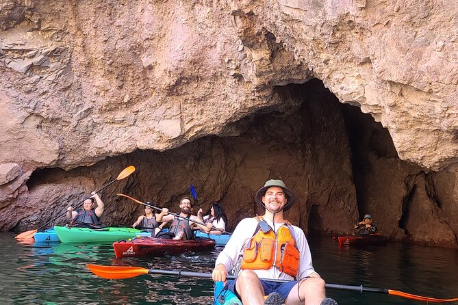 Half-Day Emerald Cave Kayak Tour (Optional Transportation) - Willow Beach: fitting gear and getting on the river