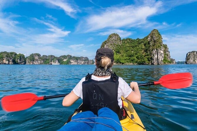 Halong Bay Day Tour: Visit Cave Island Kayaking Swimming Lunch - Sung Sot Cave and its steep interior