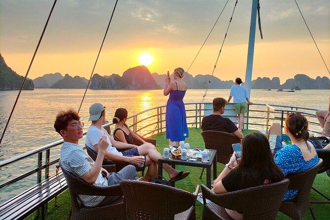 Halong Bay Day Tour: Visit Cave Island Kayaking Swimming Lunch - Cruising from Tuan Chau Island through Halong Bay