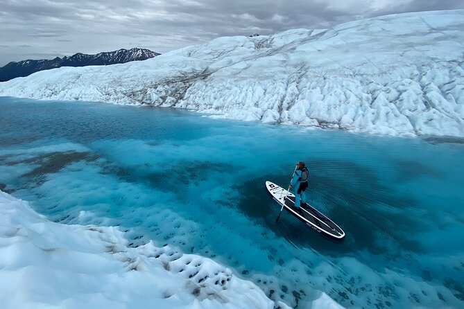 Helicopter and Glacier Paddle Boarding -PRIVATE - Paddle Boarding Through Glacial Meltwater
