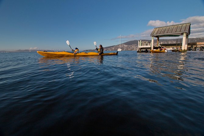 Hobart Kayak Tour - Battery Point, harbor boats, and city views