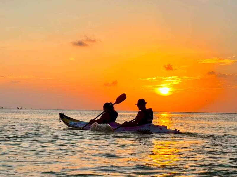Holbox: Mangrove Sunset Kayak Tour - Paddling two kilometers toward the Kuká River
