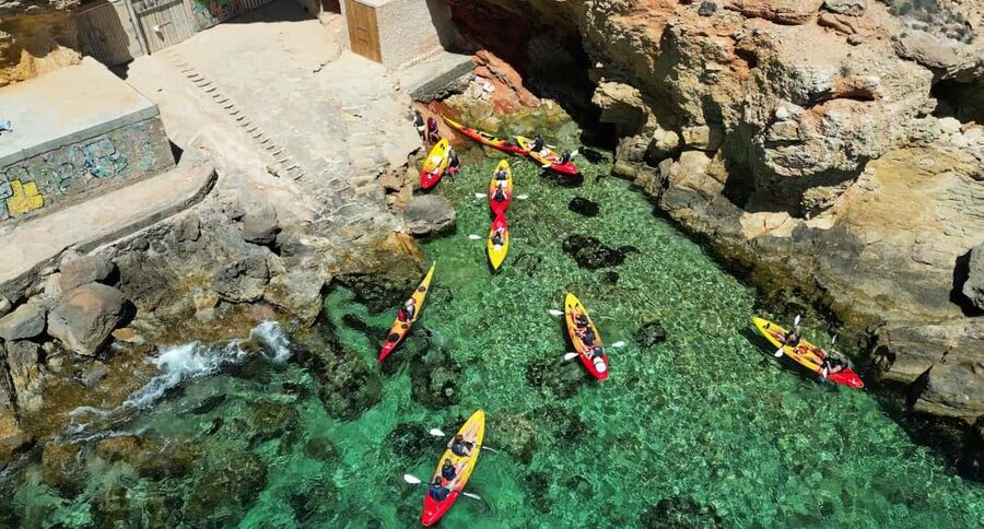 Ibiza: Kayak & Snorkel in Sea Caves and Crystal Waters - The first secret stop: swimming and snorkeling