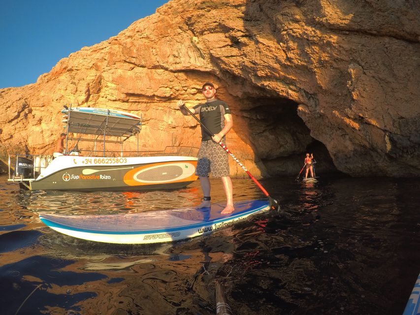 Ibiza: SUP & Snorkel Boat Tour with Caves, Drinks & Photos - Starting at San Antonio’s yacht club