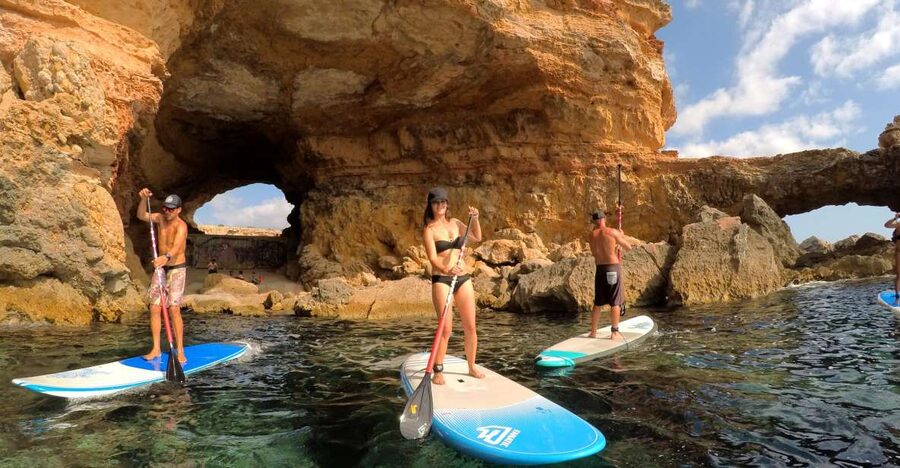 Ibiza: SUP & Snorkel Boat Tour with Caves, Drinks & Photos - A 15-minute SUP lesson for beginners