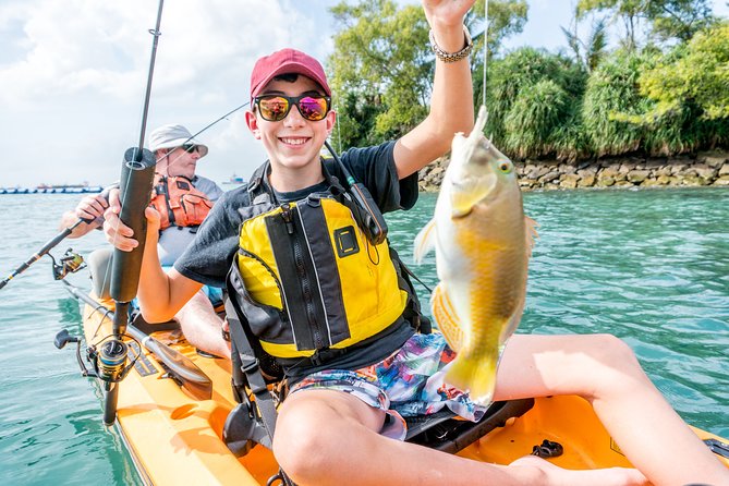 Kayak Fishing in Singapore, Sentosa, East Coast: Day, Sunset & Night Adventures - Starting at Tanjong Beach with a pedal-powered kayak