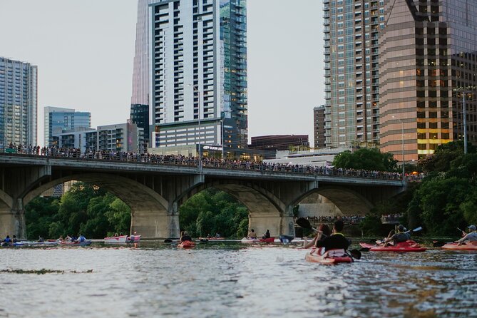 Kayak or Paddle Board Sunset Bat Tour - Paddling toward South Congress Bridge