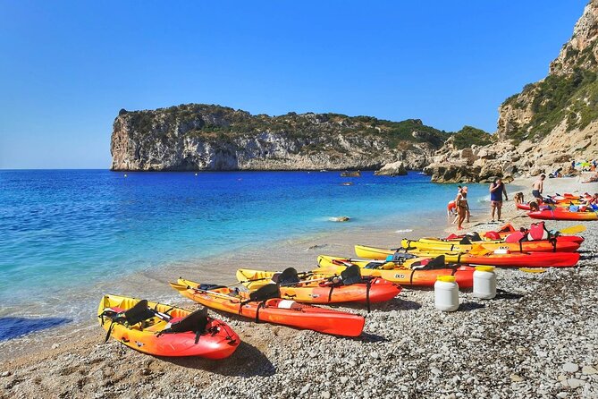 Kayak route through Cala Granadella - Cala Ambolo and the final return