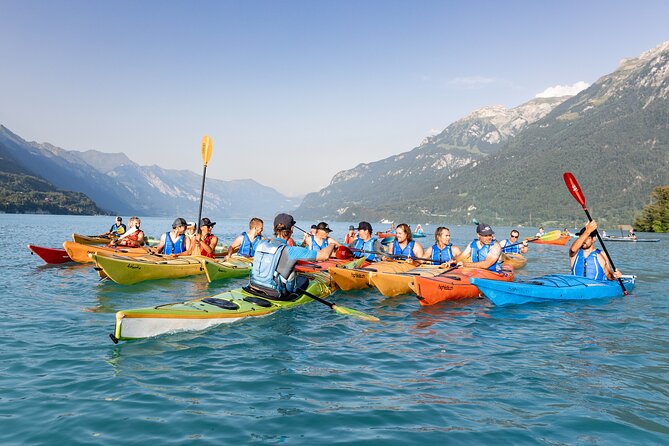 Kayak Tour of the Turquoise Lake Brienz - Crossing the River Lütschine toward the north shore