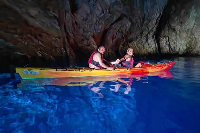 Kayak Trip to Hidden blue Cave, with lunch & fruits. - Entering the hidden Blue Cave