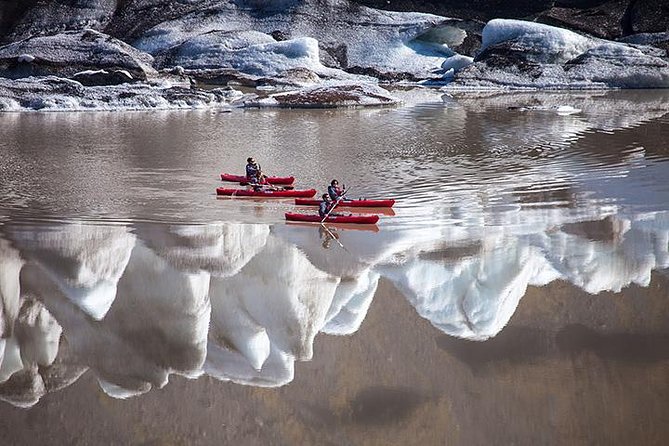 Kayaking on the Sólheimajökull Glacier Lagoon - Drifting Past Icebergs With the Glacier Ahead