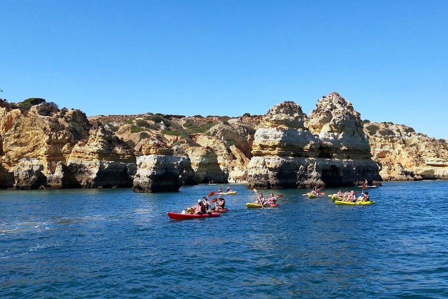 Lagos: Guided Kayak Tour - Paddling toward Ponta da Piedade