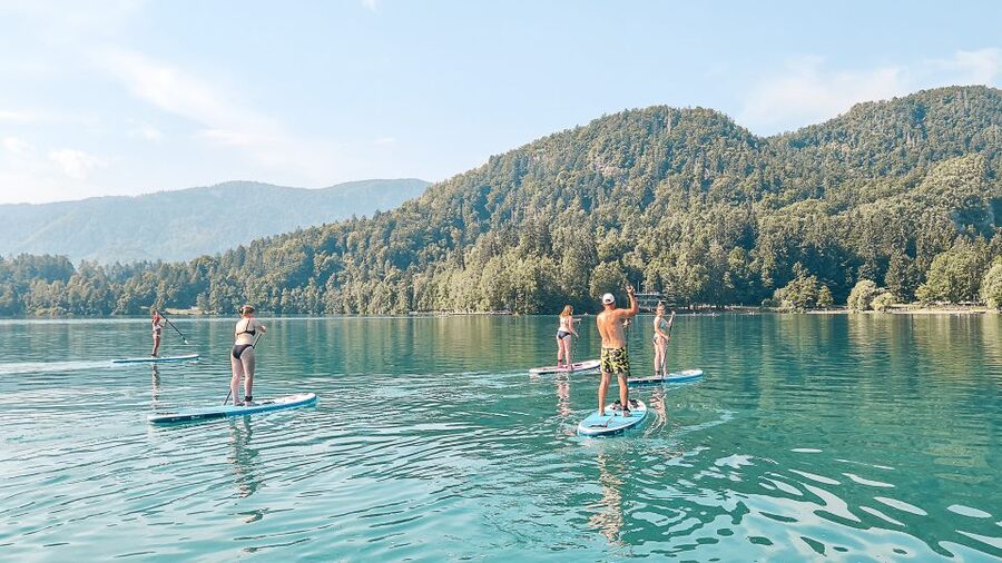 Lake Bled Stand-Up Paddle Boarding Tour - The opening lesson: learning to balance on the board