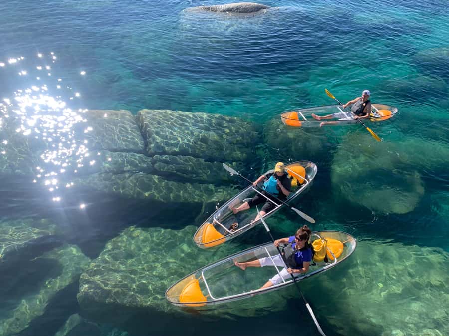 Lake Tahoe: Clear Kayak Tour - Launching into a transparent kayak