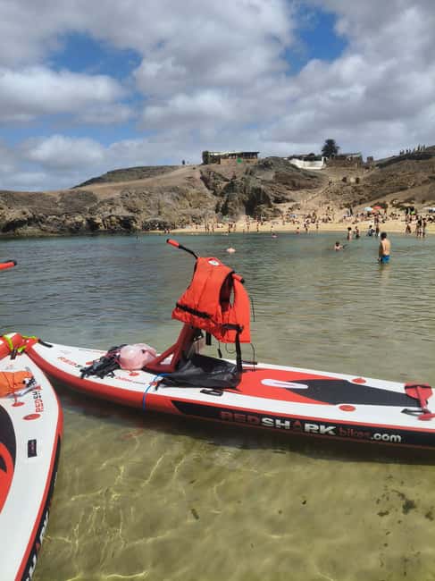 Lanzarote: Electric Paddle Surf and Snorkel Excursion at Papagayo Beach - A simple snack break on the beach