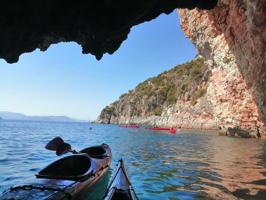 Lefkada: Blue Cave Kayak Tour with a Taste of Greece - Peristera Cave and the quieter coastline