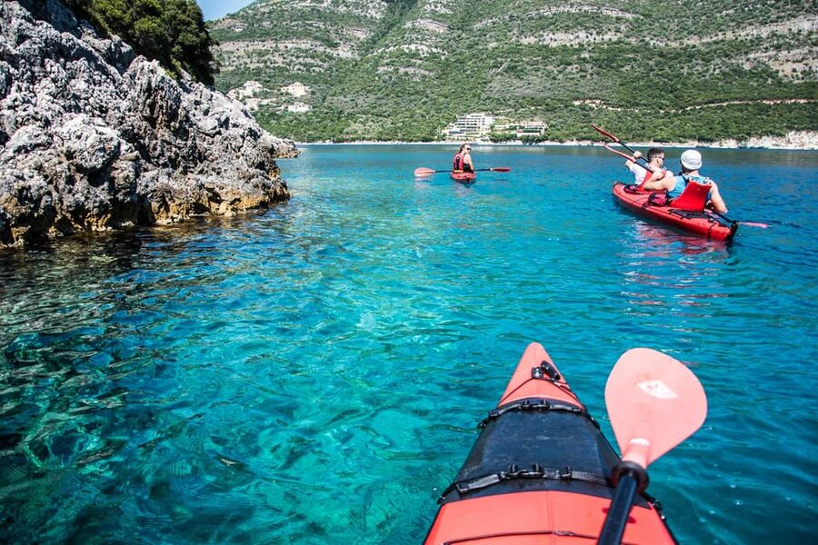 Lefkada: Blue Cave Kayak Tour with a Taste of Greece - The guides and group experience