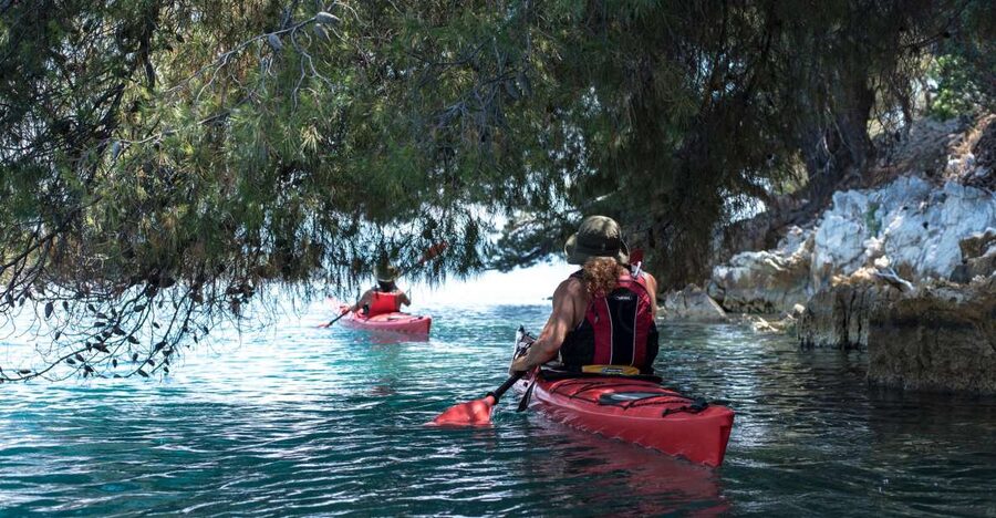 Lefkada: Full Day Sea Kayaking Tour - Passing Scorpios, the famous private island