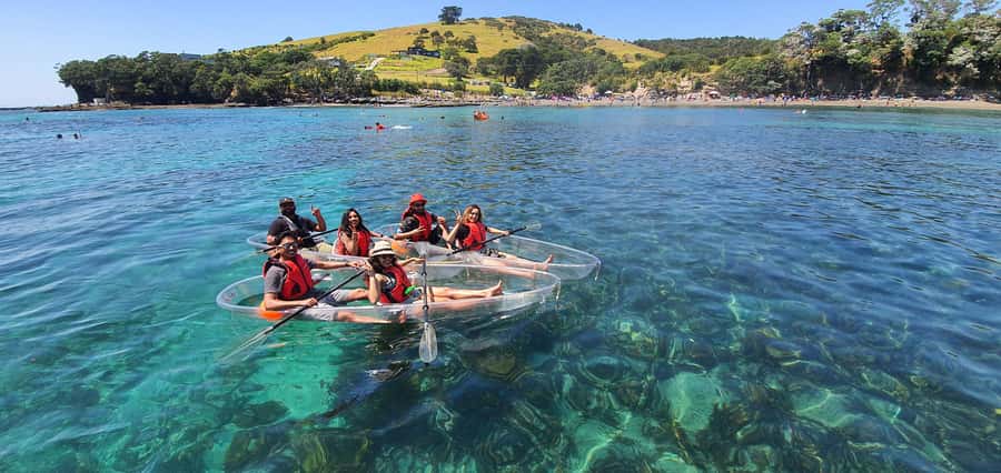 Leigh: Goat Island Clear Kayak Rental - Caves, waterfalls, and turquoise water