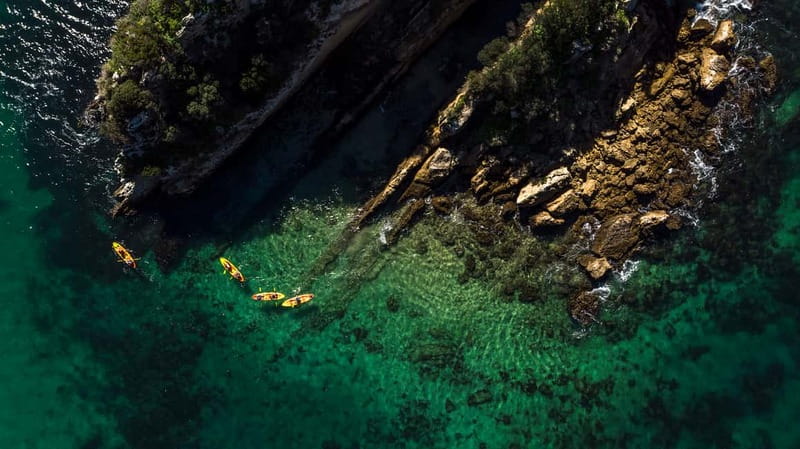 Lisbon: Kayak Tour Arrábida Natural Park, Setubal, Sesimbra - Paddling Toward Anicha Island